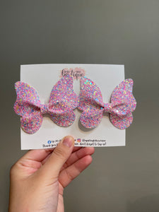 Hot Pink & Blue Mixed Glitter Butterfly Set