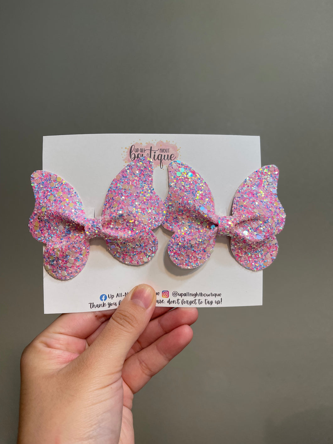 Hot Pink & Blue Mixed Glitter Butterfly Set