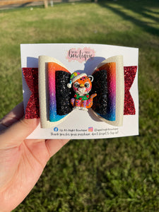 Lisa Frank Inspired Christmas Leopard 5 inch