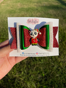 Lisa Frank Inspired Christmas Panda 5 inch