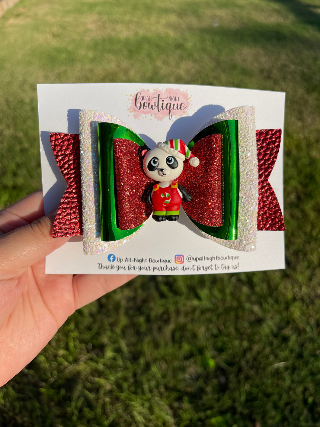 Lisa Frank Inspired Christmas Panda 5 inch